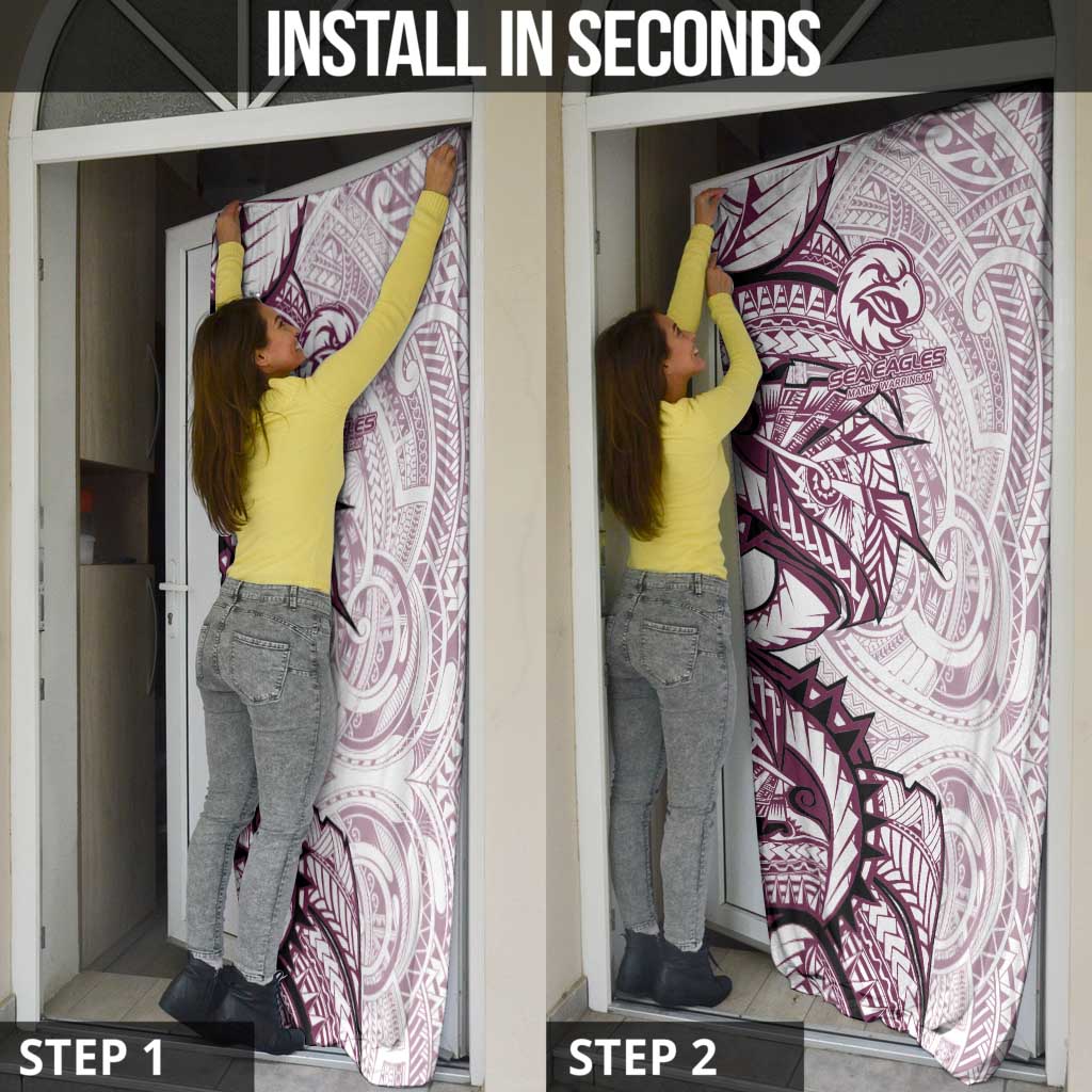 Sea Eagles Door Cover Polynesian Tribal Tattoo Pacific Sport Art