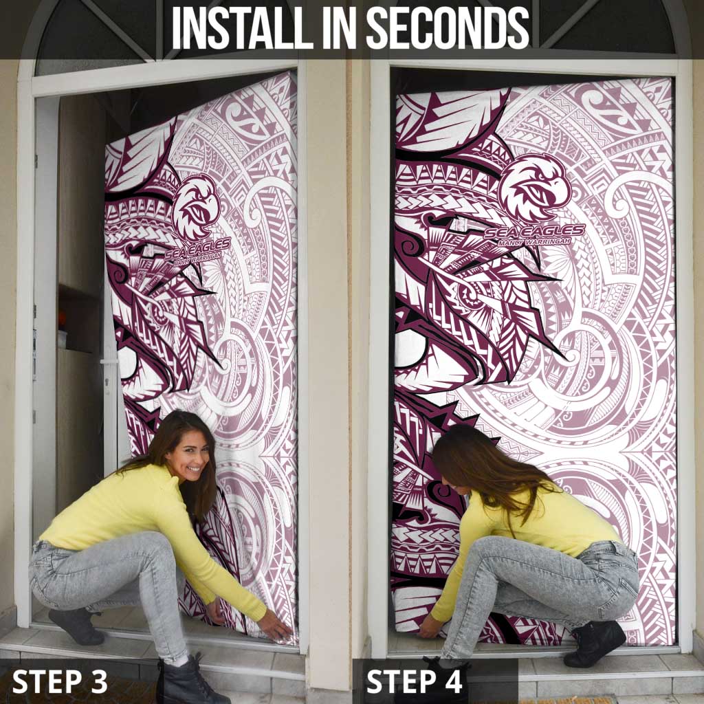 Sea Eagles Door Cover Polynesian Tribal Tattoo Pacific Sport Art