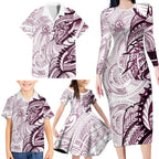 Sea Eagles Family Matching Long Sleeve Bodycon Dress and Hawaiian Shirt Polynesian Tribal Tattoo Pacific Sport Art