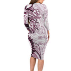 Sea Eagles Family Matching Long Sleeve Bodycon Dress and Hawaiian Shirt Polynesian Tribal Tattoo Pacific Sport Art