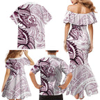 Sea Eagles Family Matching Mermaid Dress and Hawaiian Shirt Polynesian Tribal Tattoo Pacific Sport Art