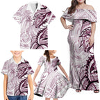 Sea Eagles Family Matching Off Shoulder Maxi Dress and Hawaiian Shirt Polynesian Tribal Tattoo Pacific Sport Art