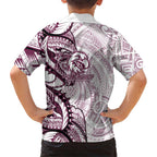 Sea Eagles Family Matching Off Shoulder Maxi Dress and Hawaiian Shirt Polynesian Tribal Tattoo Pacific Sport Art