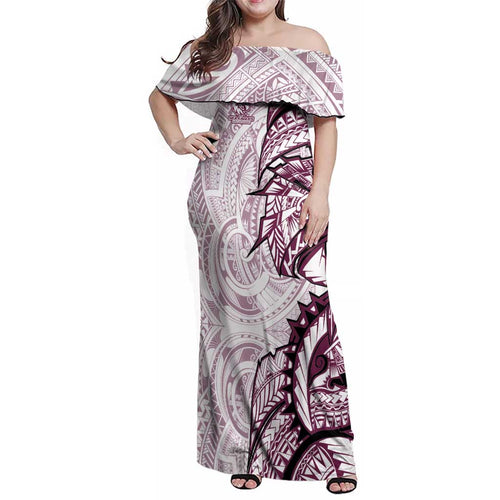 Sea Eagles Family Matching Off Shoulder Maxi Dress and Hawaiian Shirt Polynesian Tribal Tattoo Pacific Sport Art