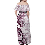 Sea Eagles Family Matching Off Shoulder Maxi Dress and Hawaiian Shirt Polynesian Tribal Tattoo Pacific Sport Art