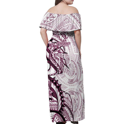 Sea Eagles Family Matching Off Shoulder Maxi Dress and Hawaiian Shirt Polynesian Tribal Tattoo Pacific Sport Art