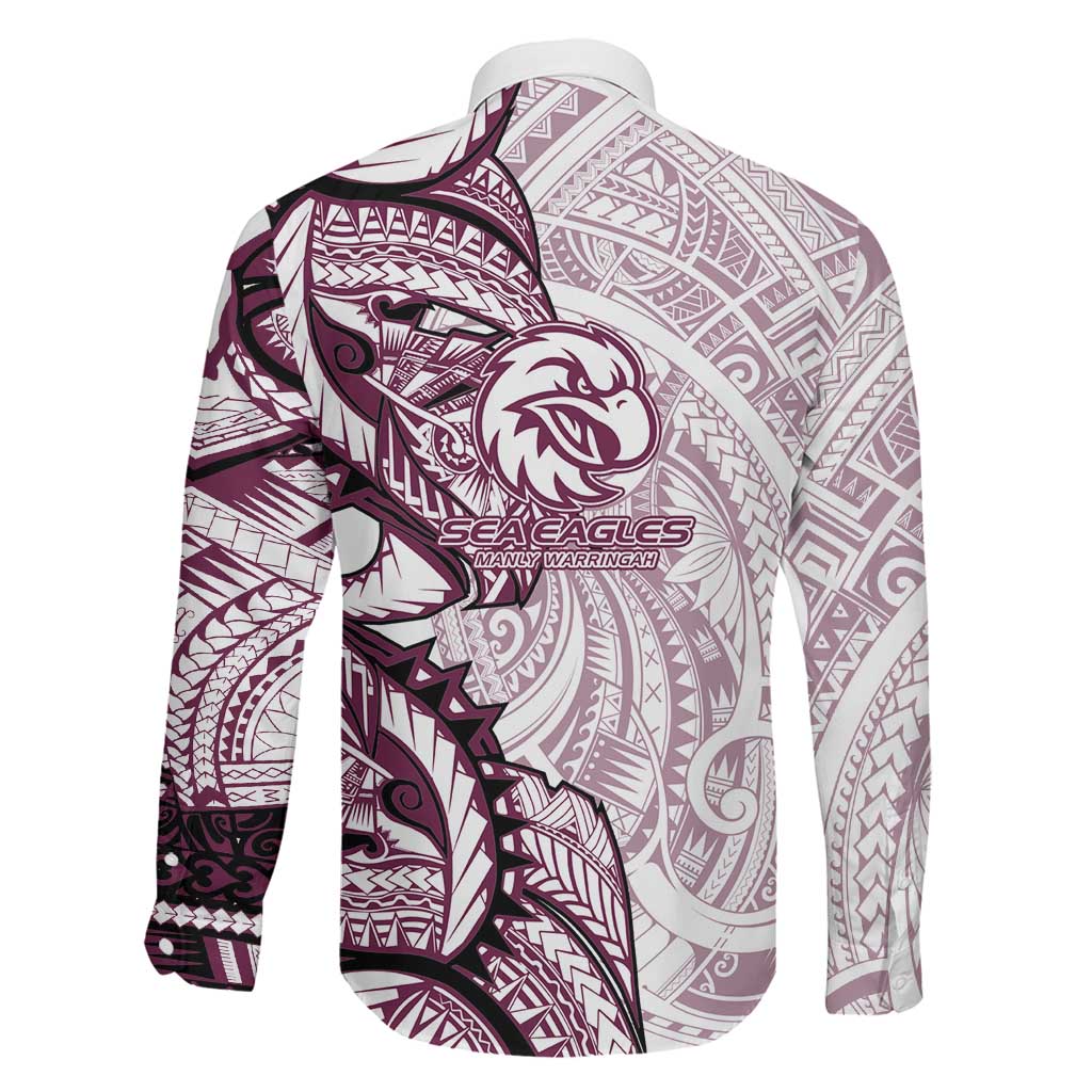 Sea Eagles Family Matching Off Shoulder Short Dress and Hawaiian Shirt Polynesian Tribal Tattoo Pacific Sport Art