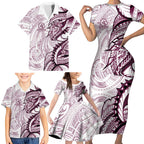 Sea Eagles Family Matching Short Sleeve Bodycon Dress and Hawaiian Shirt Polynesian Tribal Tattoo Pacific Sport Art