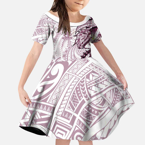 Sea Eagles Family Matching Short Sleeve Bodycon Dress and Hawaiian Shirt Polynesian Tribal Tattoo Pacific Sport Art