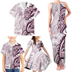 Sea Eagles Family Matching Tank Maxi Dress and Hawaiian Shirt Polynesian Tribal Tattoo Pacific Sport Art