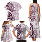 Sea Eagles Family Matching Tank Maxi Dress and Hawaiian Shirt Polynesian Tribal Tattoo Pacific Sport Art