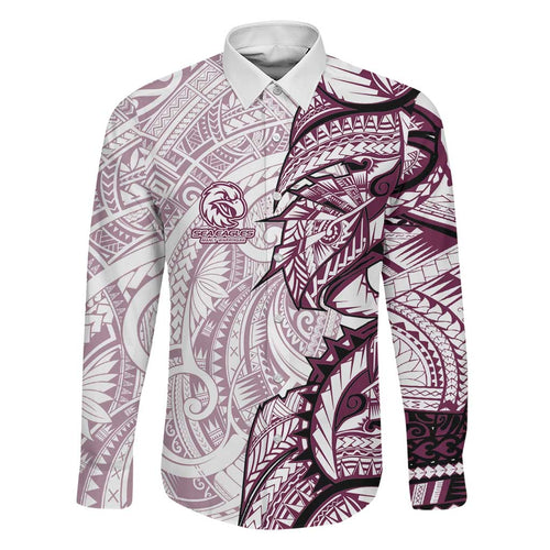 Sea Eagles Family Matching Tank Maxi Dress and Hawaiian Shirt Polynesian Tribal Tattoo Pacific Sport Art