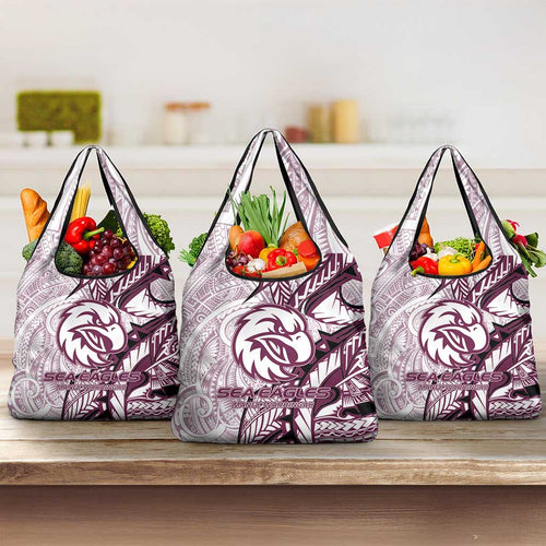 Sea Eagles Grocery Bag Polynesian Tribal Tattoo Pacific Sport Art