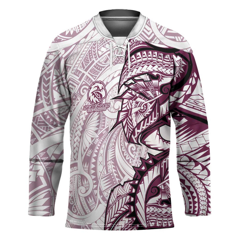 Sea Eagles Hockey Jersey Polynesian Tribal Tattoo Pacific Sport Art