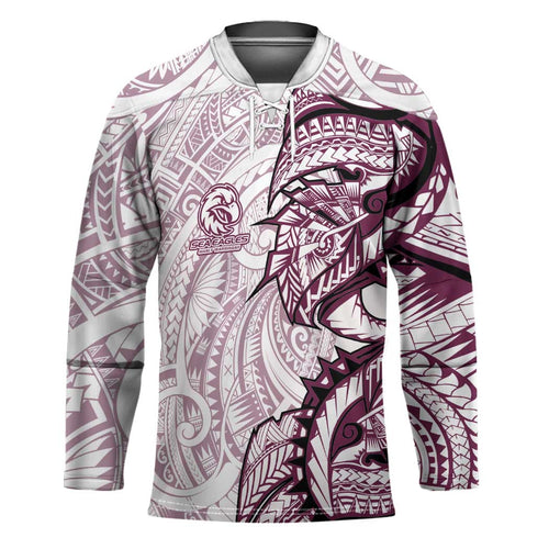 Sea Eagles Hockey Jersey Polynesian Tribal Tattoo Pacific Sport Art