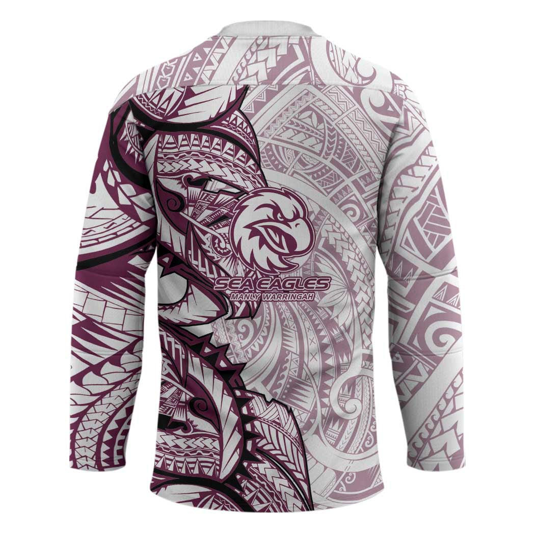 Sea Eagles Hockey Jersey Polynesian Tribal Tattoo Pacific Sport Art