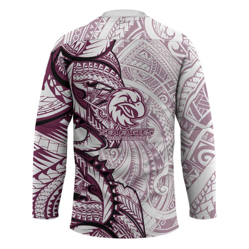 Sea Eagles Hockey Jersey Polynesian Tribal Tattoo Pacific Sport Art