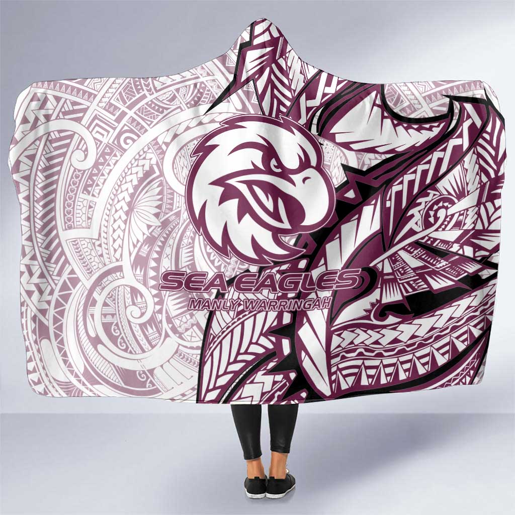 Sea Eagles Hooded Blanket Polynesian Tribal Tattoo Pacific Sport Art