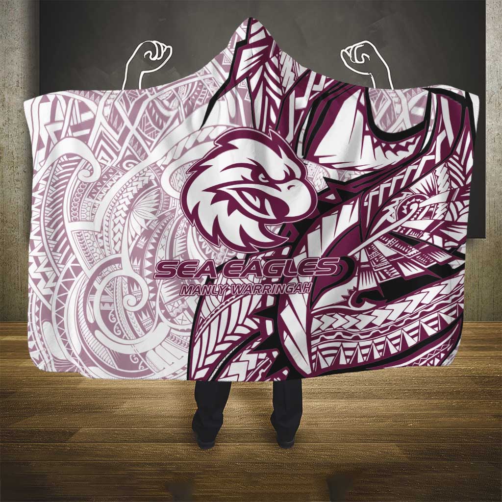 Sea Eagles Hooded Blanket Polynesian Tribal Tattoo Pacific Sport Art