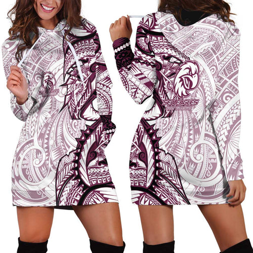 Sea Eagles Hoodie Dress Polynesian Tribal Tattoo Pacific Sport Art