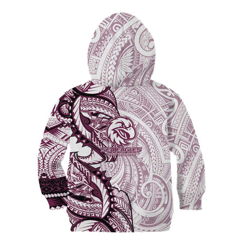 Sea Eagles Kid Hoodie Polynesian Tribal Tattoo Pacific Sport Art