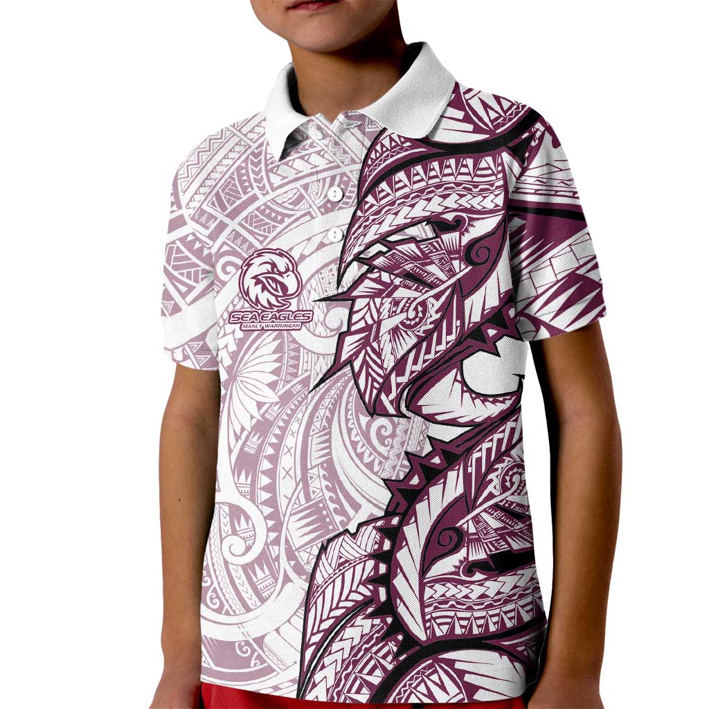 Sea Eagles Kid Polo Shirt Polynesian Tribal Tattoo Pacific Sport Art