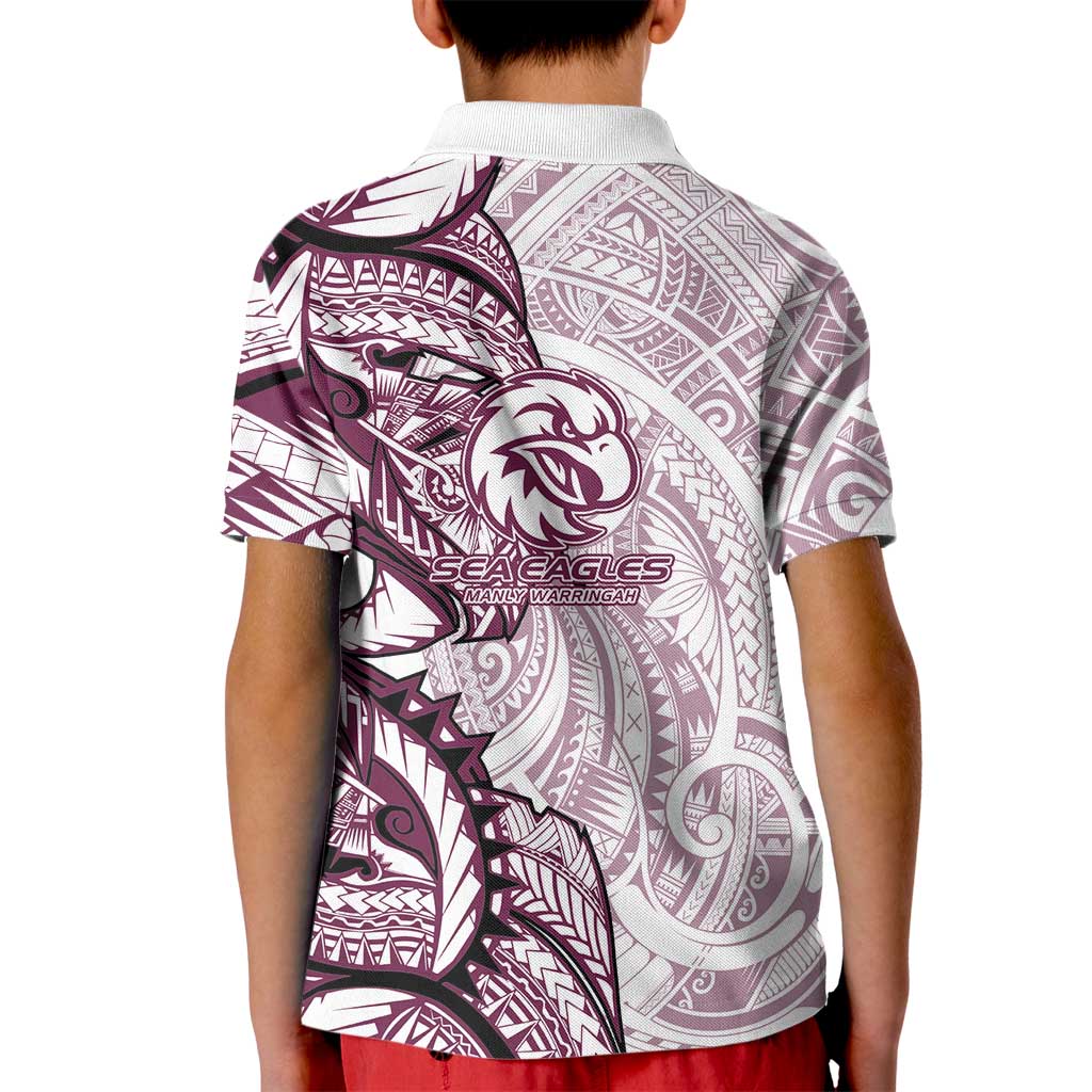 Sea Eagles Kid Polo Shirt Polynesian Tribal Tattoo Pacific Sport Art