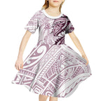 Sea Eagles Kid Short Sleeve Dress Polynesian Tribal Tattoo Pacific Sport Art