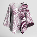 Sea Eagles Kimono Sleeve Blouse Polynesian Tribal Tattoo Pacific Sport Art