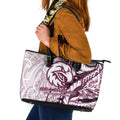 Sea Eagles Leather Tote Bag Polynesian Tribal Tattoo Pacific Sport Art