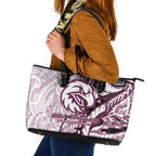 Sea Eagles Leather Tote Bag Polynesian Tribal Tattoo Pacific Sport Art