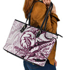 Sea Eagles Leather Tote Bag Polynesian Tribal Tattoo Pacific Sport Art