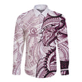 Sea Eagles Long Sleeve Button Shirt Polynesian Tribal Tattoo Pacific Sport Art