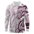 Sea Eagles Long Sleeve Polo Shirt Polynesian Tribal Tattoo Pacific Sport Art