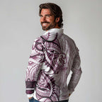 Sea Eagles Long Sleeve Polo Shirt Polynesian Tribal Tattoo Pacific Sport Art