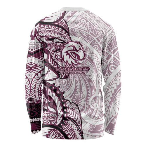 Sea Eagles Long Sleeve Shirt Polynesian Tribal Tattoo Pacific Sport Art