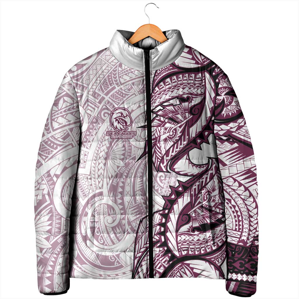 Sea Eagles Padded Jacket Polynesian Tribal Tattoo Pacific Sport Art