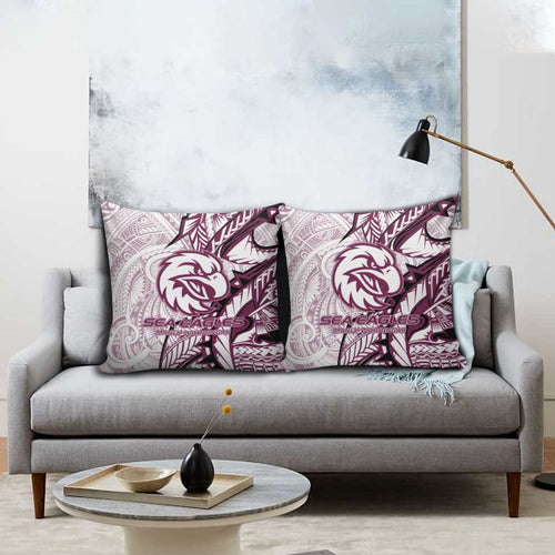 Sea Eagles Pillow Cover Polynesian Tribal Tattoo Pacific Sport Art