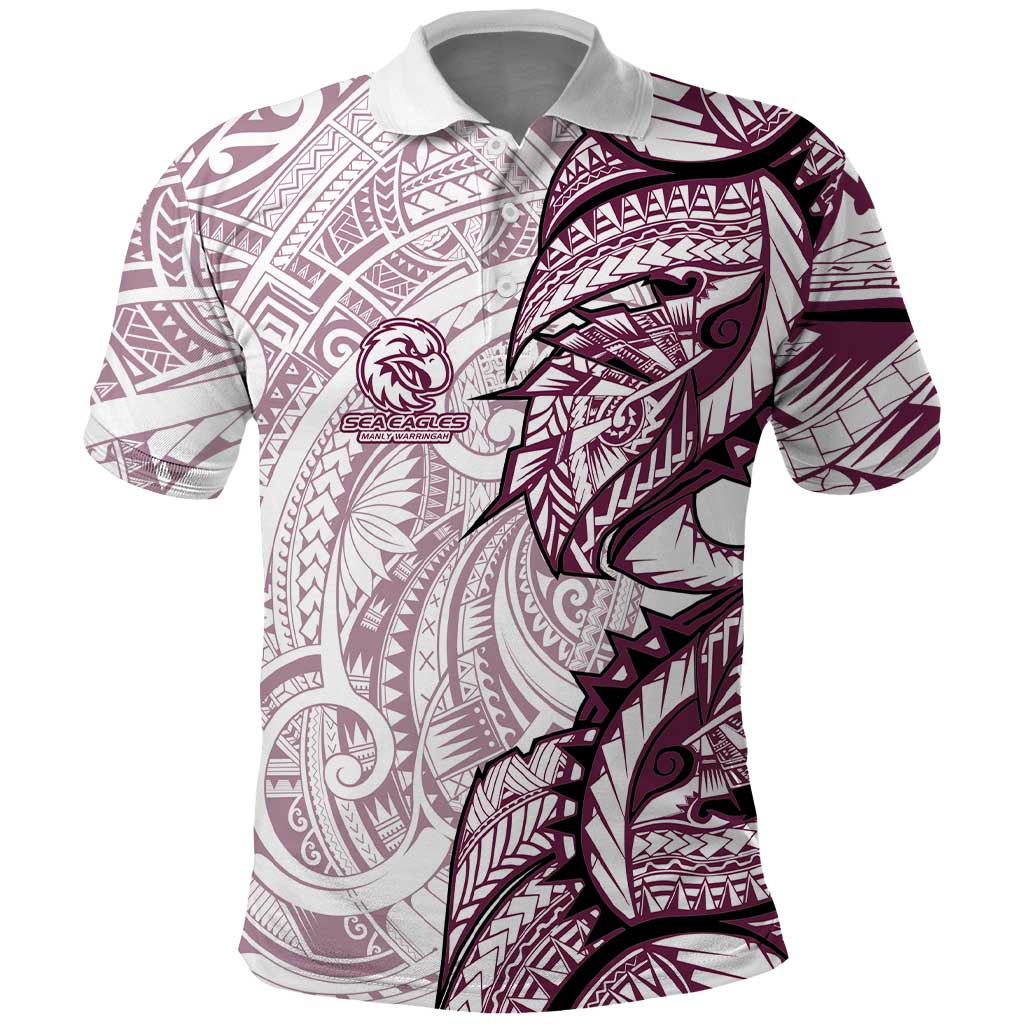 Sea Eagles Polo Shirt Polynesian Tribal Tattoo Pacific Sport Art