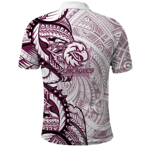 Sea Eagles Polo Shirt Polynesian Tribal Tattoo Pacific Sport Art