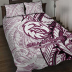 Sea Eagles Quilt Bed Set Polynesian Tribal Tattoo Pacific Sport Art