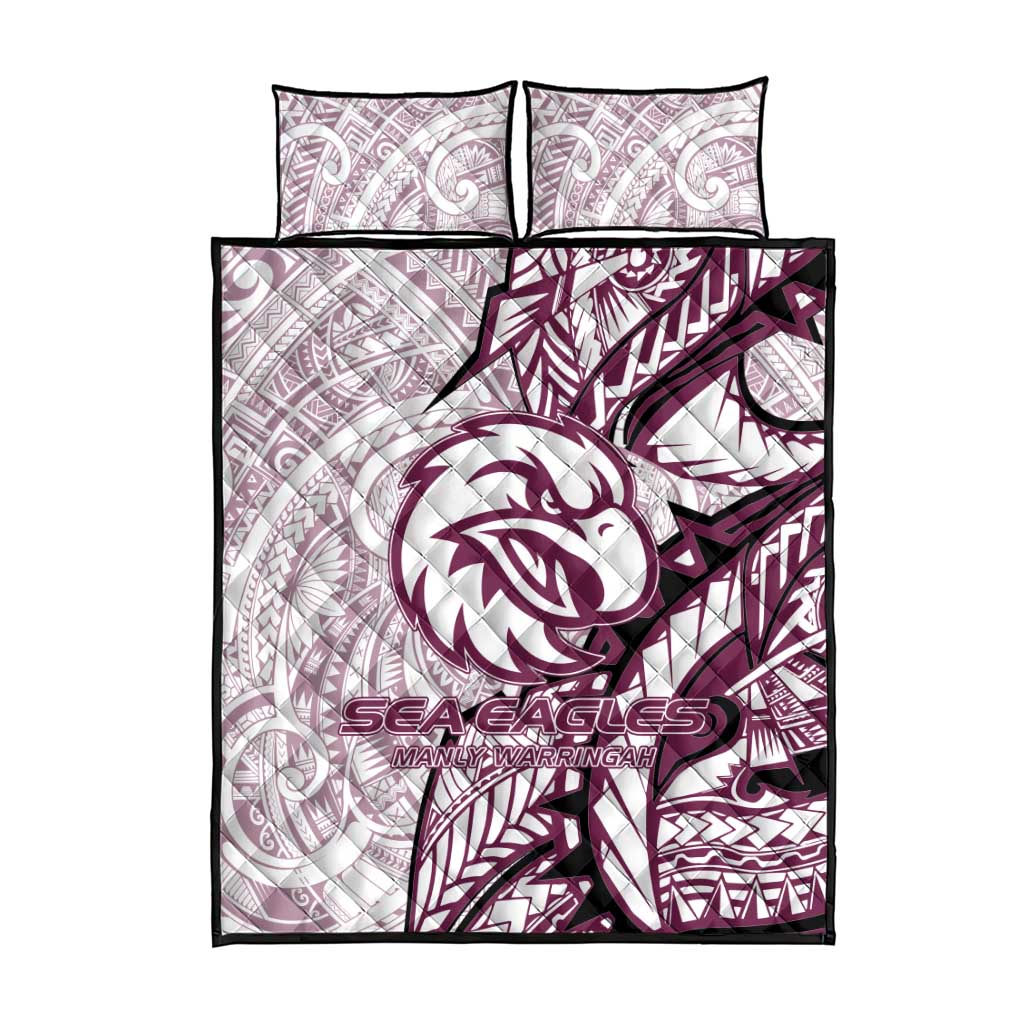 Sea Eagles Quilt Bed Set Polynesian Tribal Tattoo Pacific Sport Art