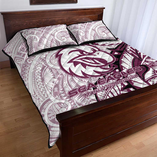Sea Eagles Quilt Bed Set Polynesian Tribal Tattoo Pacific Sport Art