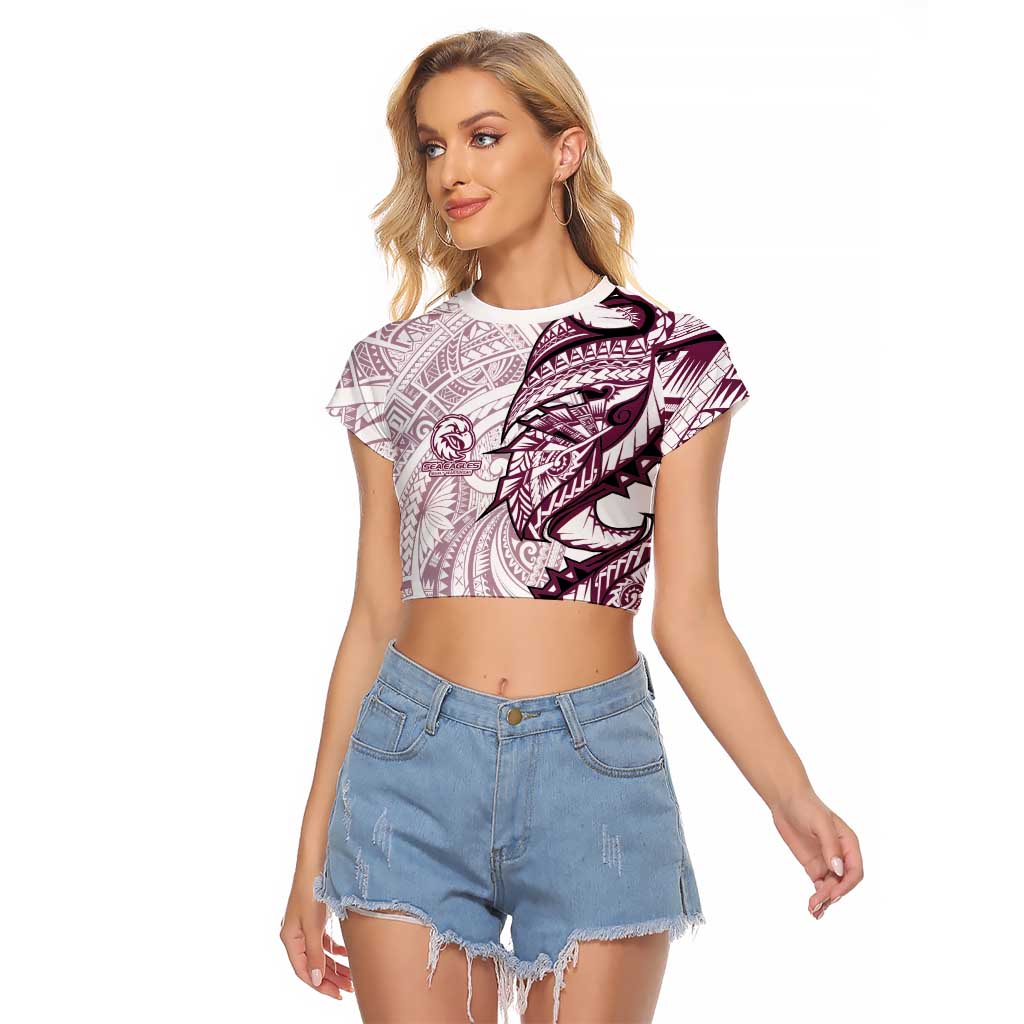 Sea Eagles Raglan Cropped T Shirt Polynesian Tribal Tattoo Pacific Sport Art