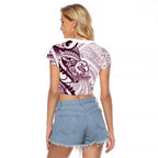 Sea Eagles Raglan Cropped T Shirt Polynesian Tribal Tattoo Pacific Sport Art