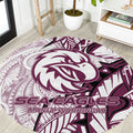 Sea Eagles Round Carpet Polynesian Tribal Tattoo Pacific Sport Art