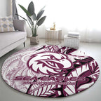 Sea Eagles Round Carpet Polynesian Tribal Tattoo Pacific Sport Art