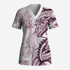 Sea Eagles Scrub Top Polynesian Tribal Tattoo Pacific Sport Art
