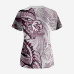 Sea Eagles Scrub Top Polynesian Tribal Tattoo Pacific Sport Art