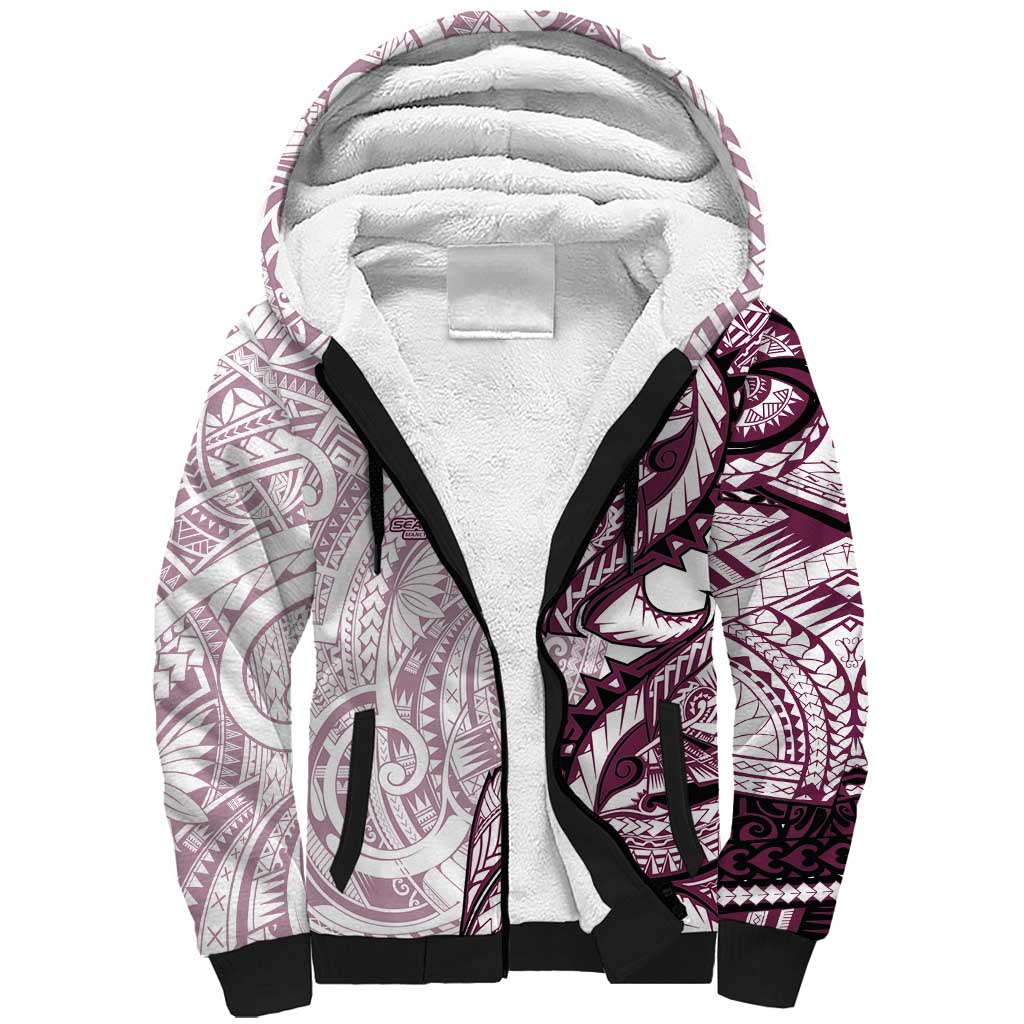Sea Eagles Sherpa Hoodie Polynesian Tribal Tattoo Pacific Sport Art